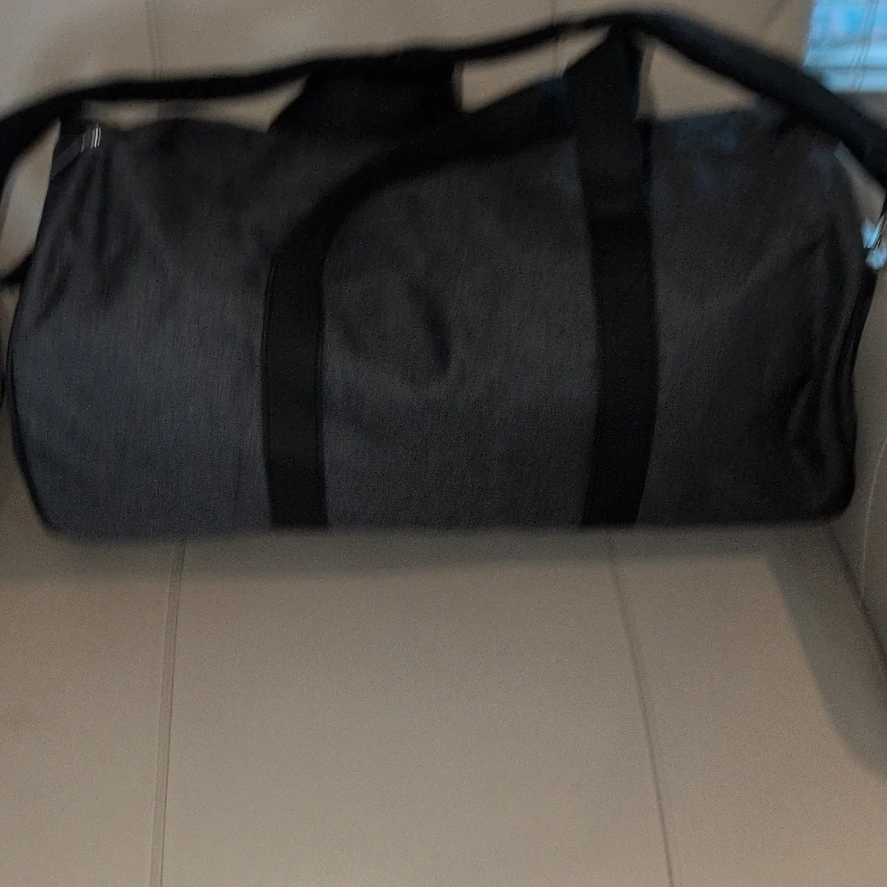 Bulgari Charcoal Gray Duffel Bag With Silver Hardware